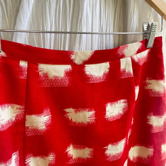 Corey Lynn Calter Anthropologie Red & Ivory Jacquard Pencil Skirt, 4 - Picture 5 of 12